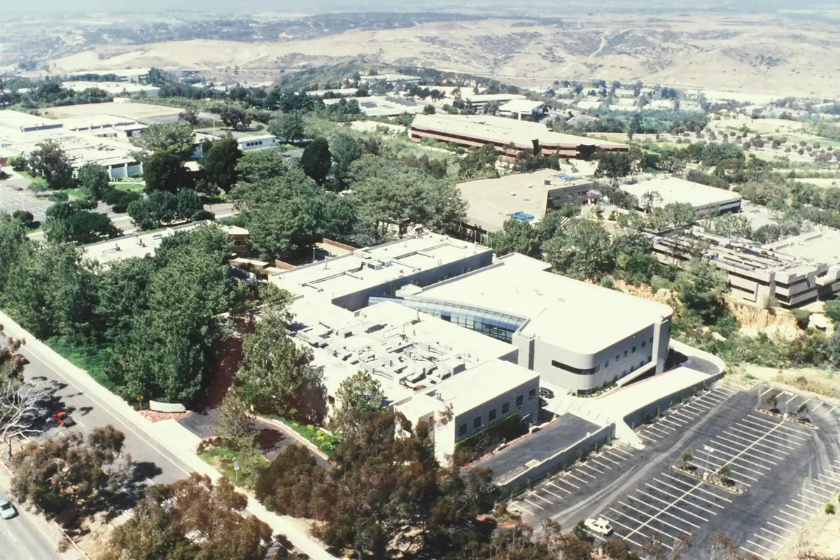 aerial shot of campus